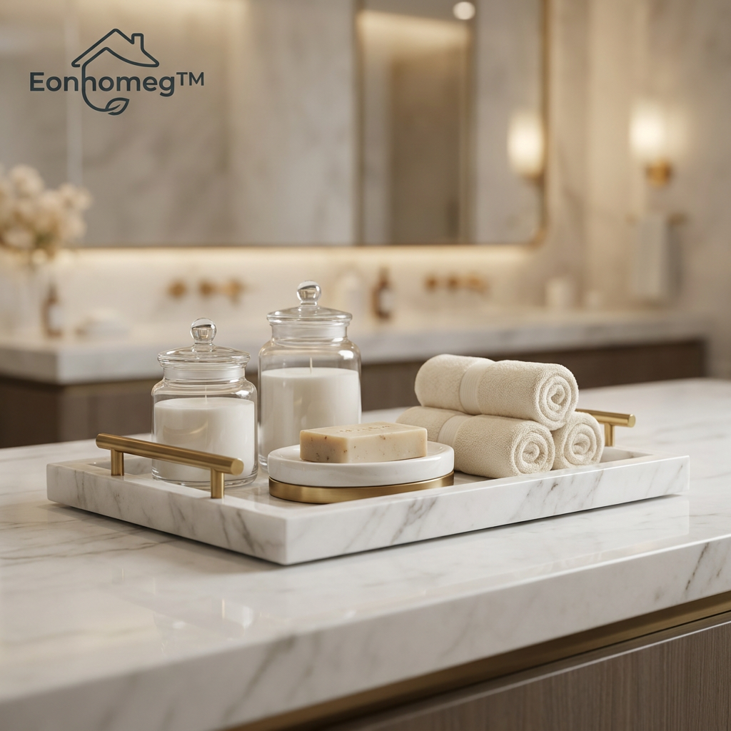 Eonhomeg™ Marble-Style Bathroom Vanity Tray Set
